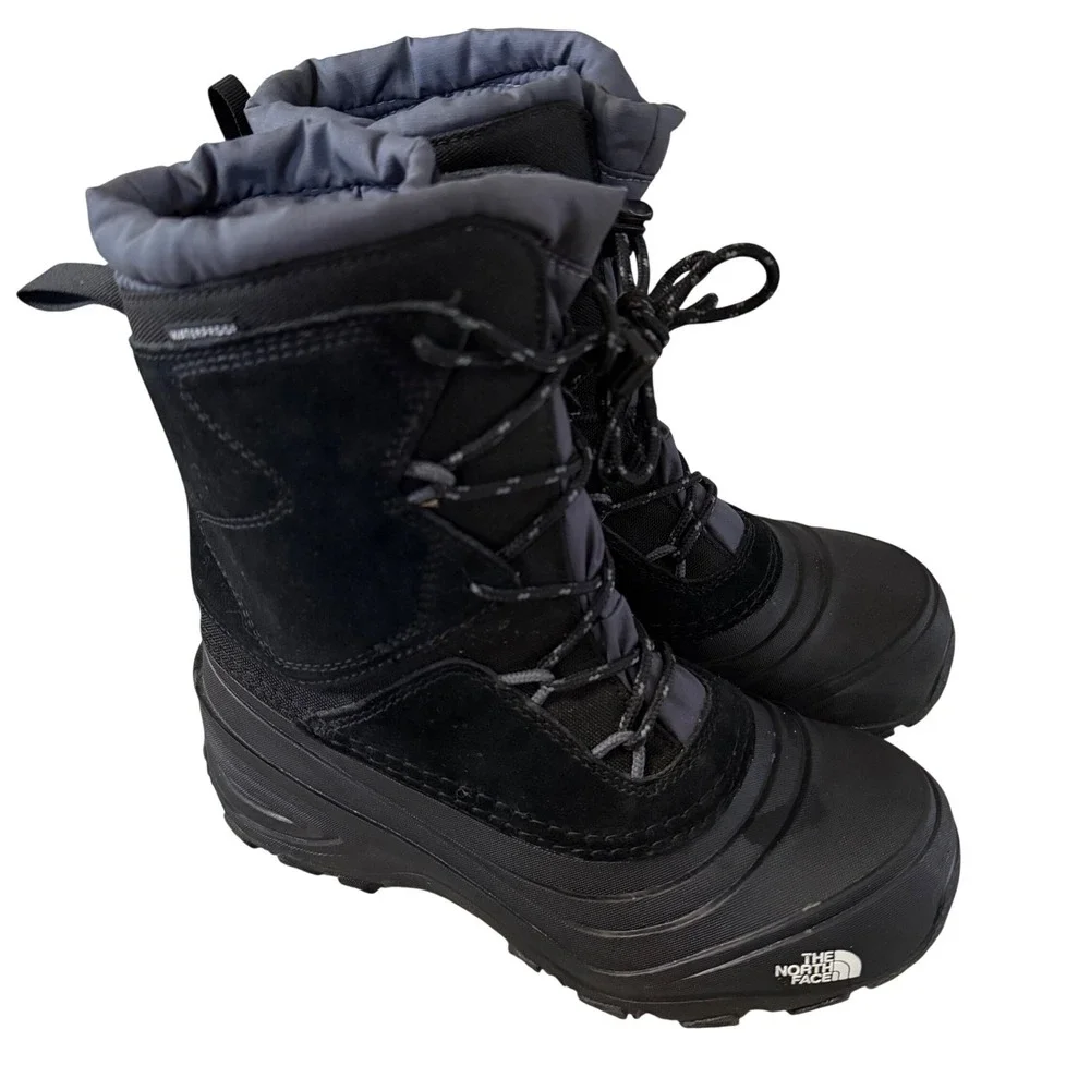 The North Face Kids Alpenglow IV Waterproof‎ Winter Snow Boots Black Size 4